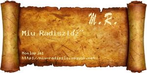 Miu Radiszló névjegykártya
